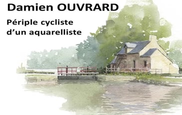 Exposition d'aquarelles réalisées le long des canaux bretons par un cyclo aquarelliste