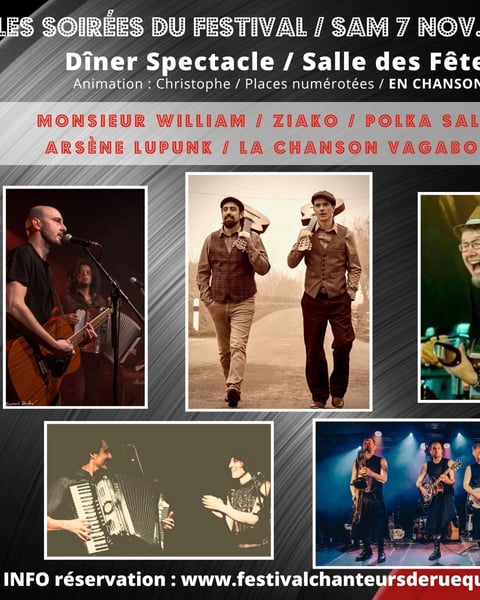 Dîner spectacle en chansons à Quintin